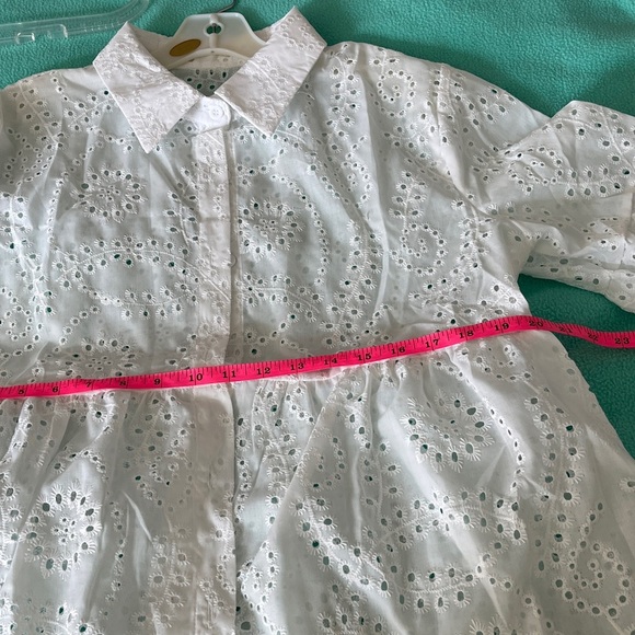 White Eyelet Button-Up Blouse Size XL NWOT - Picture 10 of 10